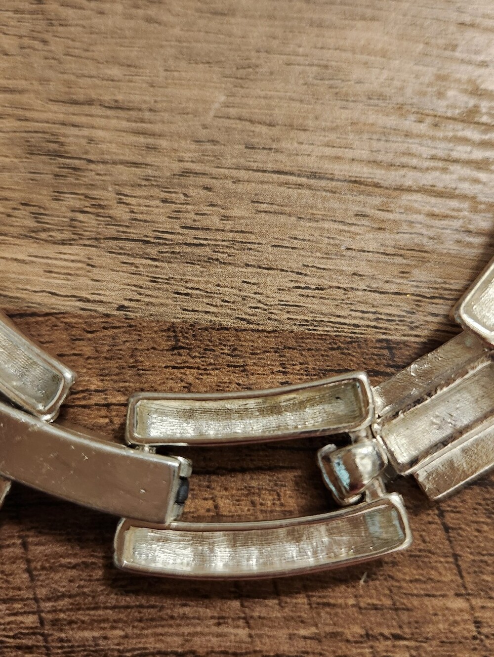 Silver-Tone Pyramid Link Necklace and Bracelet Set - Picture 4 of 12